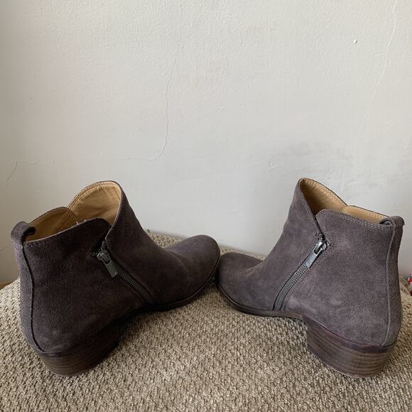 Lucky Brand Women’s 10 M 40 Brown Zipper Leather Ankle Boots Bartilino Booties - Picture 2 of 14
